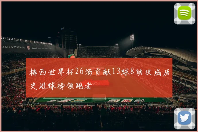梅西世界杯26场贡献13球8助攻成历史进球榜领跑者